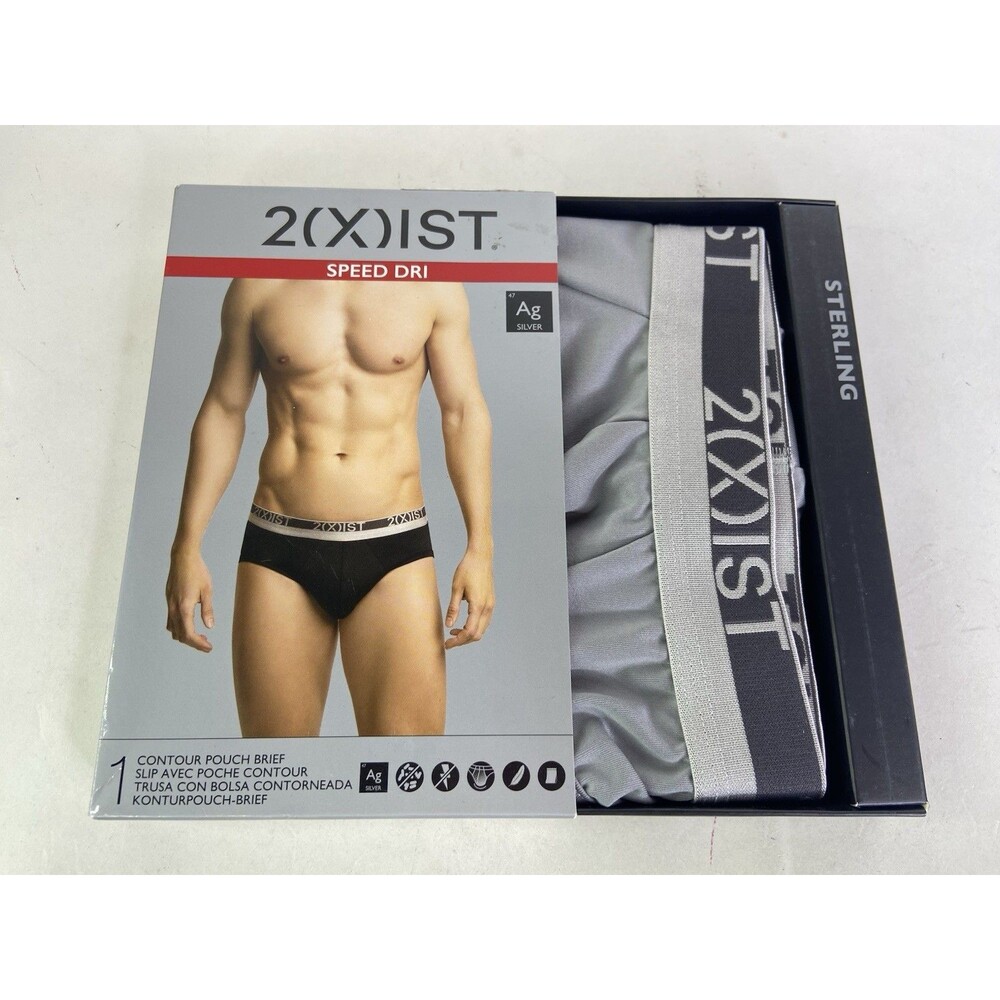 2xist Speed Dri Contour Pouch Brief Sterling Gray Underwear Mens Size S